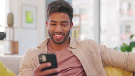 Cellphone,-happy-and-man-laughing-at-a-video
