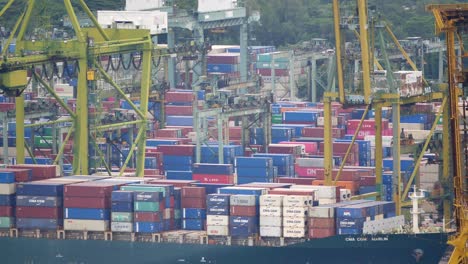 Singapore-habourfront-22-may-2022-top-view-of-loading-many-containers-,