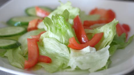 Fresh-vegetable-salad-bowl-on-table