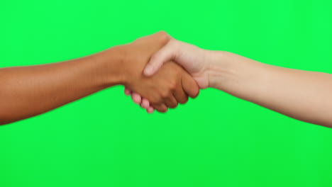 Handschlag,-Menschentreffen-Und-Grüner-Bildschirm