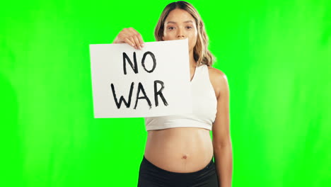 Pregnant-woman,-no-war-sign
