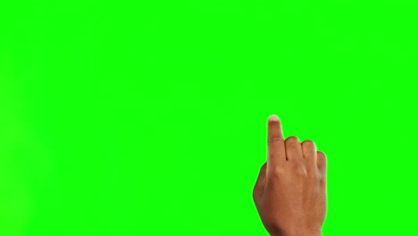 Isolated-hand,-swipe-and-click-with-green-screen