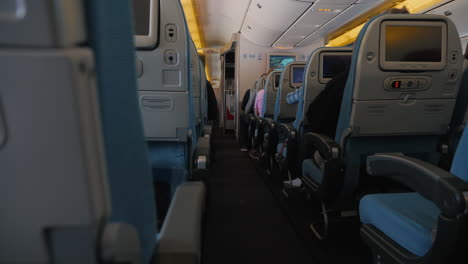 Rows-of-seats-in-the-cabin-during-the-flight
