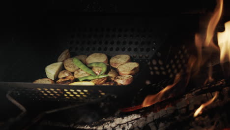 Potatoes-with-asparagus-are-fried-over-hot-coals