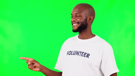 Face,-black-man-and-volunteer-pointing