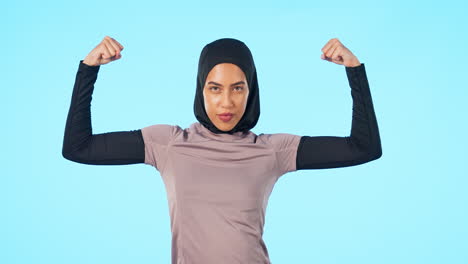 Face,-exercise-and-Islamic-woman-with-fitness