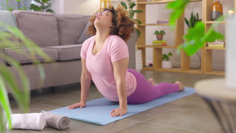 Home,-fitness-and-woman-with-yoga
