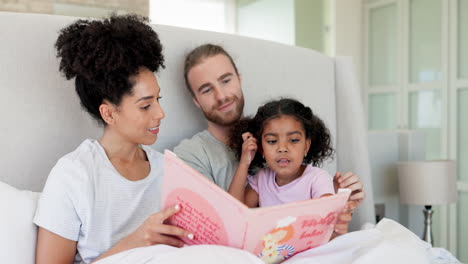 Parents,-bed-or-child-reading-storybook