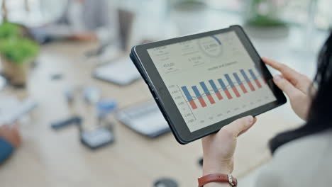 Business-woman,-hands-and-tablet-for-data