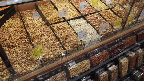 Turkey-istanbul-12-january-2023,-variety-of-nuts-display-for-sale-at-super-store