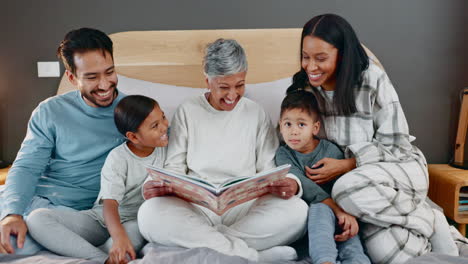 Grandma,-children-and-book-with-reading