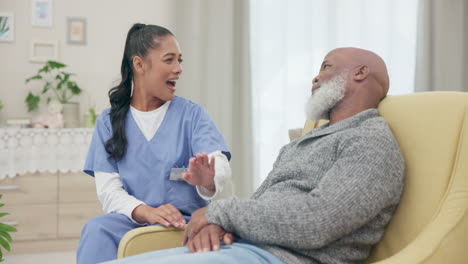 Medical,-support-and-happy-with-nurse-with-old-man