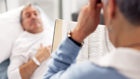 Medical,-an-old-woman-reading-the-bible-to