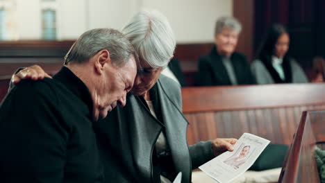 Couple,-funeral-or-sad-old-man-crying-in-church
