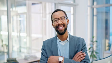 Black-man,-smile-and-portrait-for-business