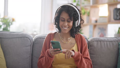 Home,-smartphone-or-woman-with-headphones