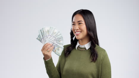 Money-fan,-finance-and-woman-with-dollars