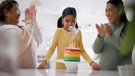 Celebrate,-family-and-a-child-blowing-candles