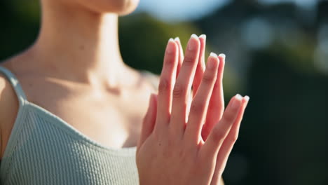 Woman,-hands-and-yoga-in-relax