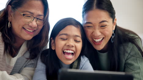 Laugh,-tablet-and-face-of-happy-family-child