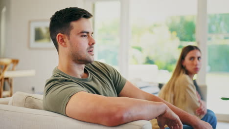 Couple,-fight-and-conflict-of-divorce-on-sofa