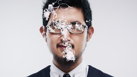 Funny-Asian-man-silly-string-face-slow-motion-wedding-photo-booth-series