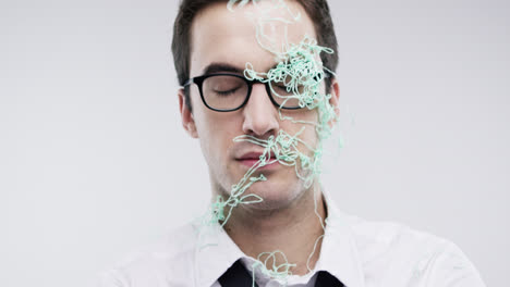 Funny-man-silly-string-face-slow-motion-wedding-photo-booth-series