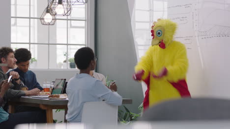 dancing-chicken-happy-business-people-enjoying-funny-dance-party-in-boardroom-meeting-celebrating-successful-victory-crazy-rooster-high-five-colleagues-excited-office-presentation