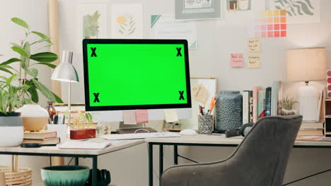 Office,-desk-and-computer-with-green-screen