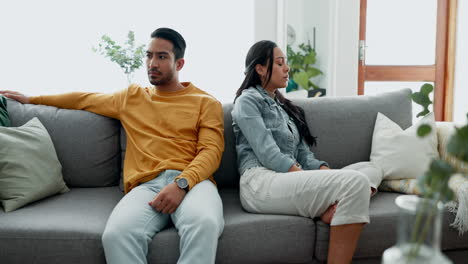 Unhappy,-fight-and-couple-angry-on-a-couch