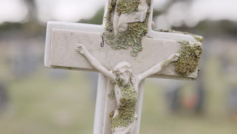 Funeral,-tombstone-or-Jesus-Christ-on-cross