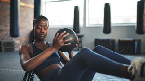 Fitness,-exercise-and-black-woman-on-floor