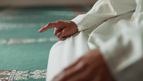 Islam,-prayer-and-closeup-of-a-pointing-finger