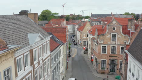 Bruges,-Belgium-Empty-street-with-no-traffic-during-Coronavirus-Covid19-Pandemic-Lockdown-from-Aerial-Crane-perspective