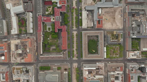AERIAL:-Overhead-Birds-View-of-Empty-European-City-Berlin-Central-during-Coronavirus-COVID-19-Pandemic-and-Stay-at-Home-regulation-in-May-2020