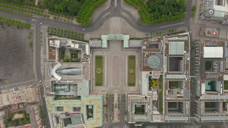AERIAL:-Overhead-Top-down-View-of-Empty-Brandenburg-Gate-in-Berlin-Central-during-Coronavirus-COVID-19-Pandemic-and-Stay-at-Home-regulation-May-16th-2020