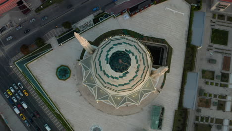 Marmara-University-Mosque-Futuristic-Building-in-Istanbul-from-Aerial-Birds-Eye-Top-down-Overhead-perspective
