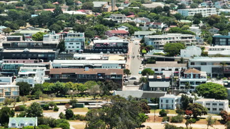 Aerial-view-of-buildings-and-streets-in-city.-Zoomed-shot-of-town-development-in-urban-neighbourhood.-South-Africa