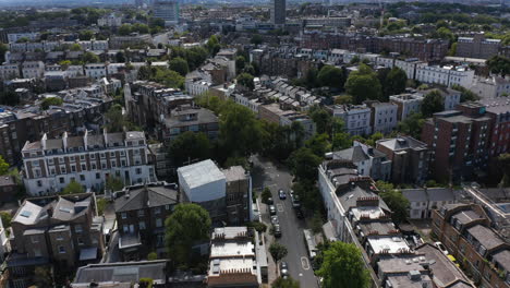 Aerial-panoramic-view-of-residential-houses-in-urban-neighbourhood.-Housing-estate-in-town.-London,-UK